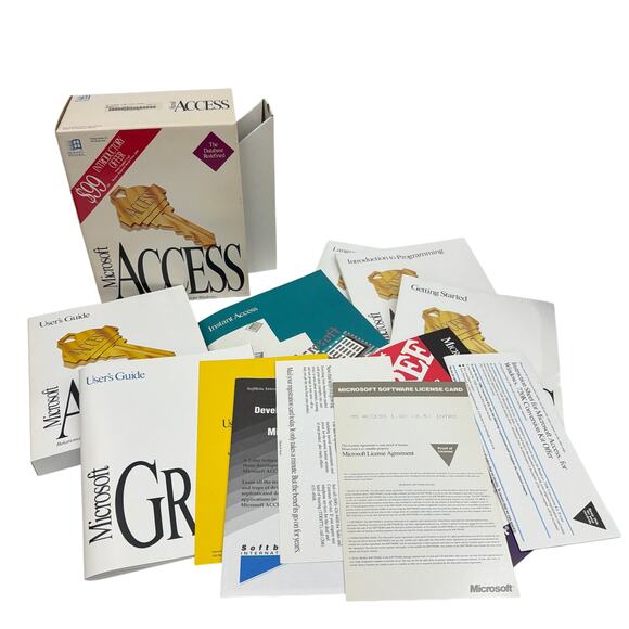 1992 Microsoft Access 1.0 for Windows Retail Box – Manuals Only, No Disks - Picture 1 of 5